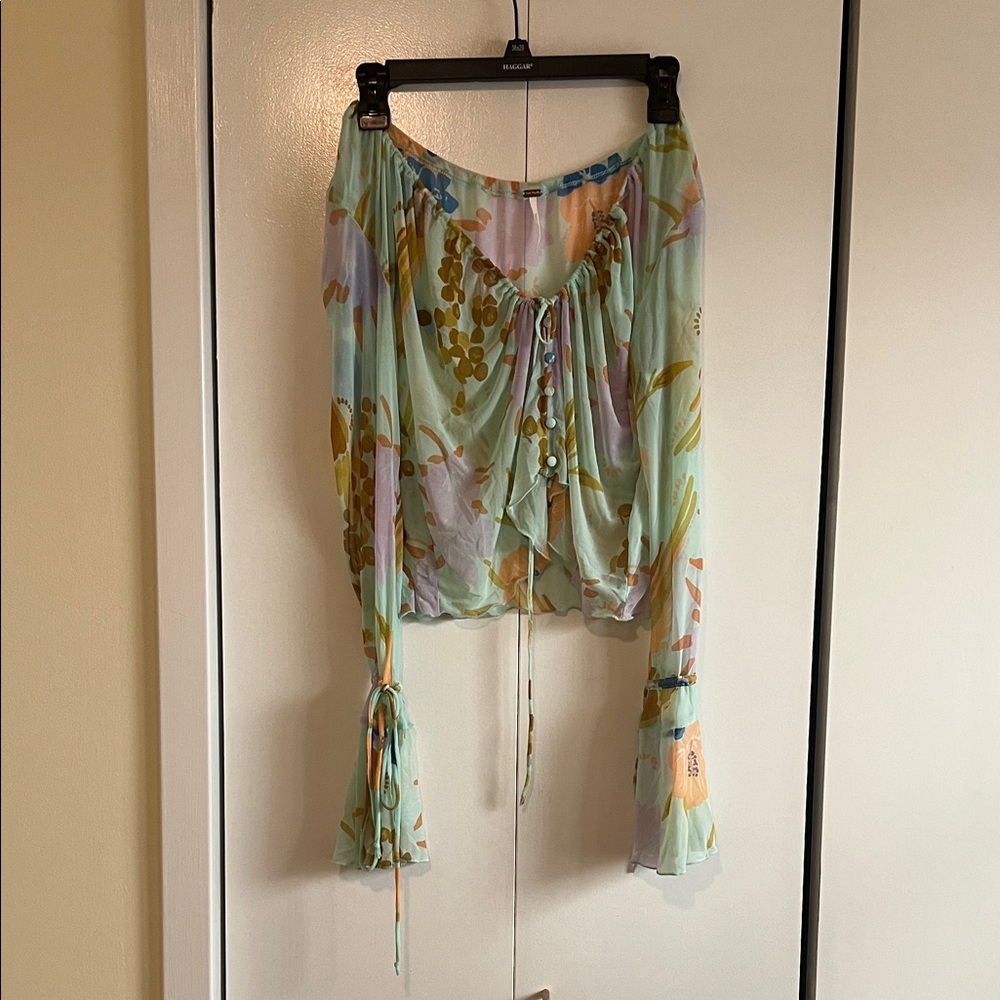 Free People Sheer Print Women's Shirt